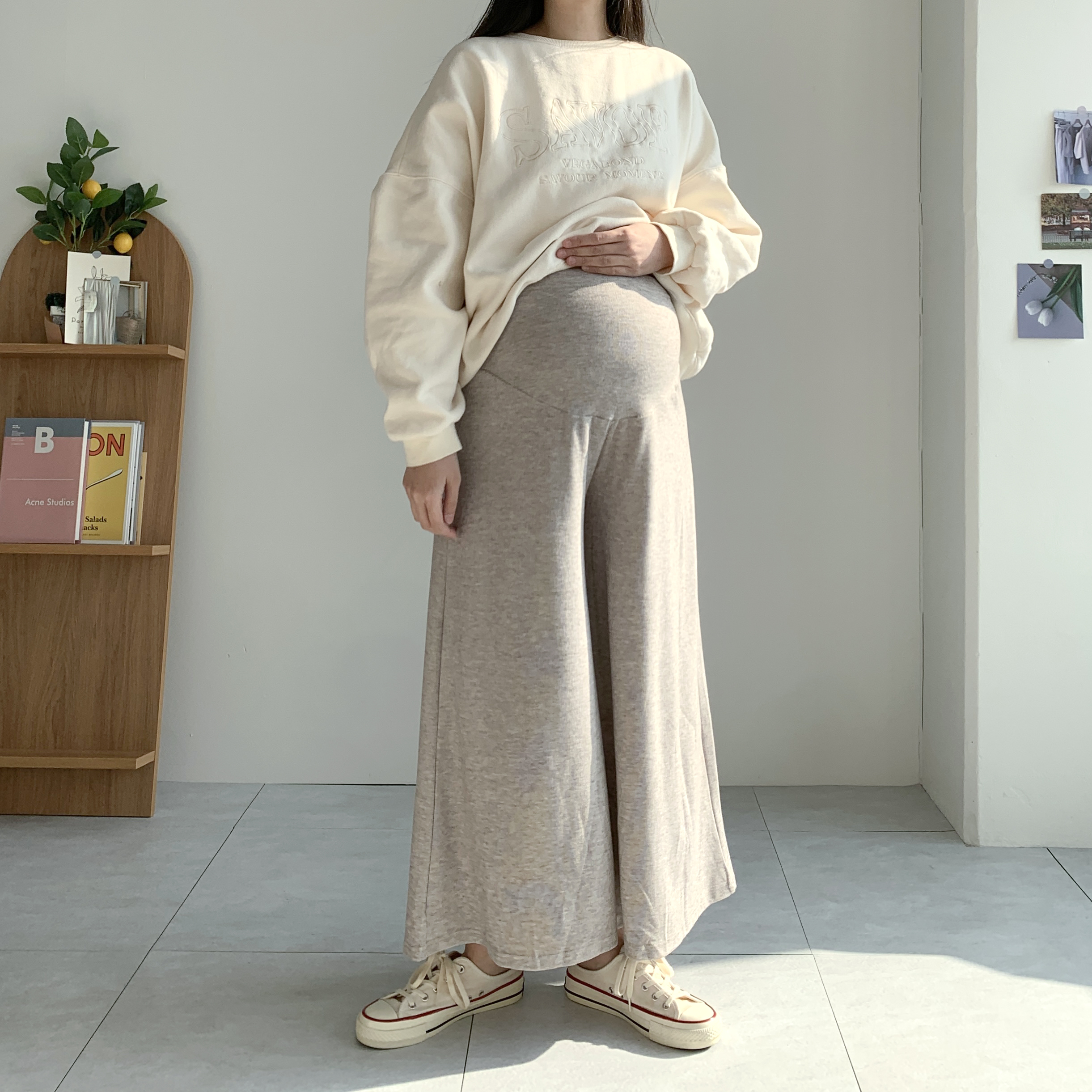 임산부바지 임부복고무줄바지 임산부와이드팬츠 이미지 8