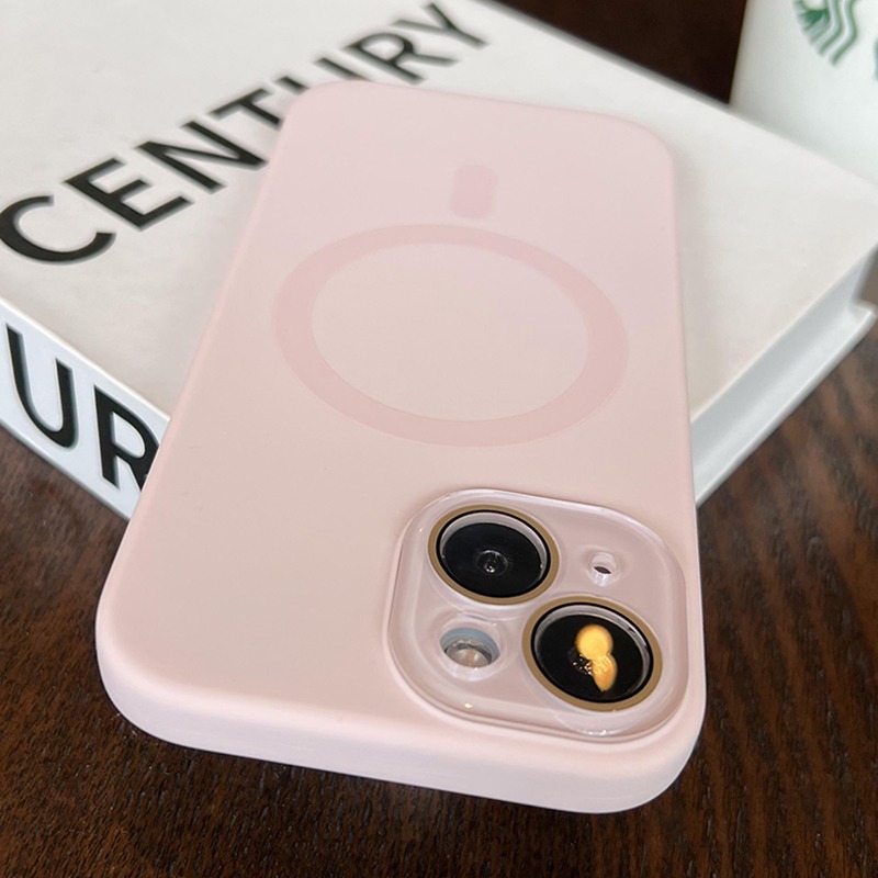 액상실리콘 카메라보호 맥세이프 케이스 멜란지핑크, 아이폰14 - 상품 이미지