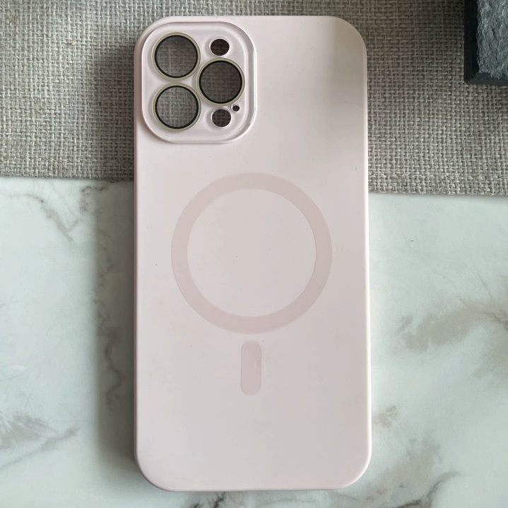 액상실리콘 카메라보호 맥세이프 케이스 멜란지핑크, 아이폰12 프로 맥스 - 상품 이미지