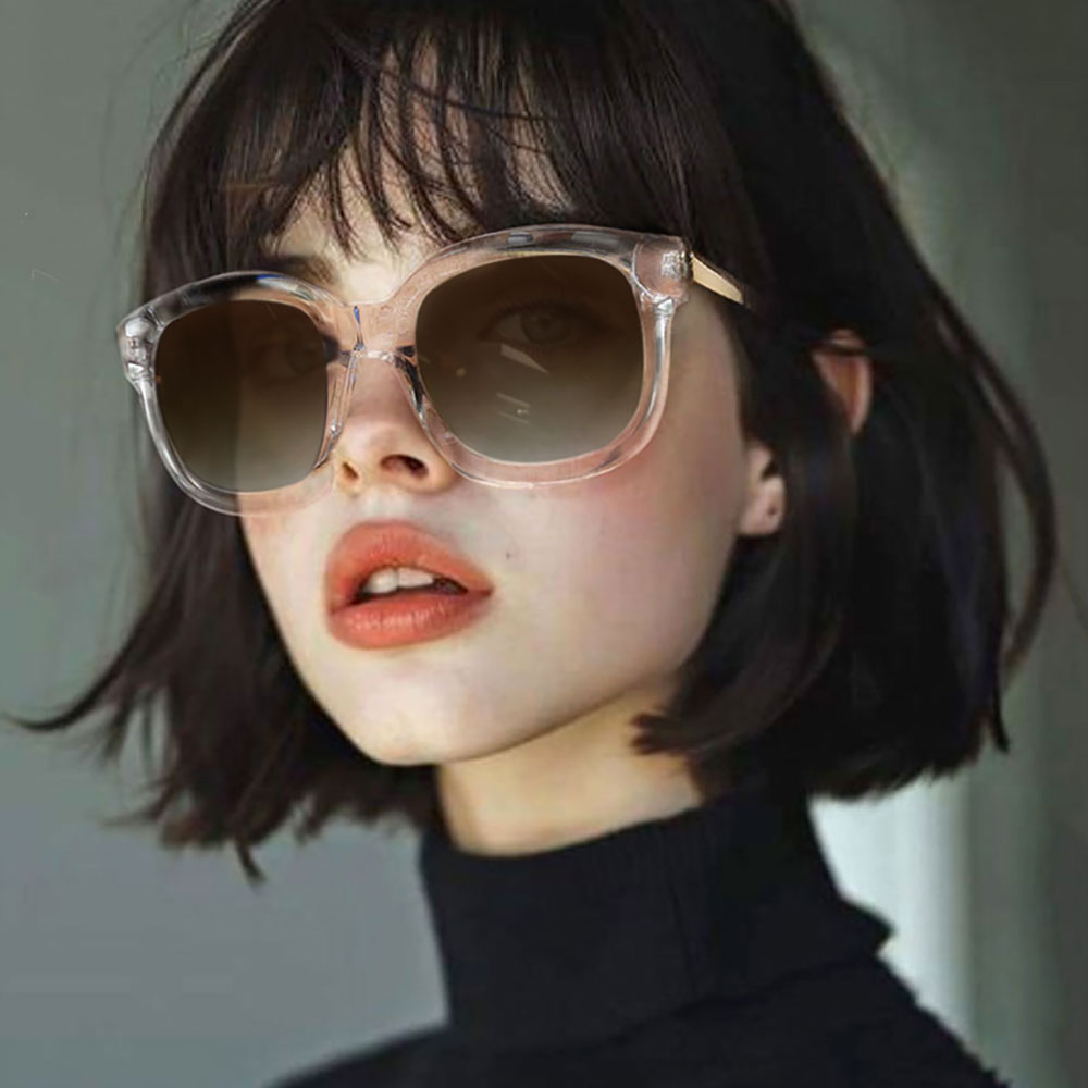 나네뜨뉴욕 버번스트릿 오버사이즈 투명 뿔테 레트로 자외선차단 남자 여자 썬글라스 - 메인 이미지