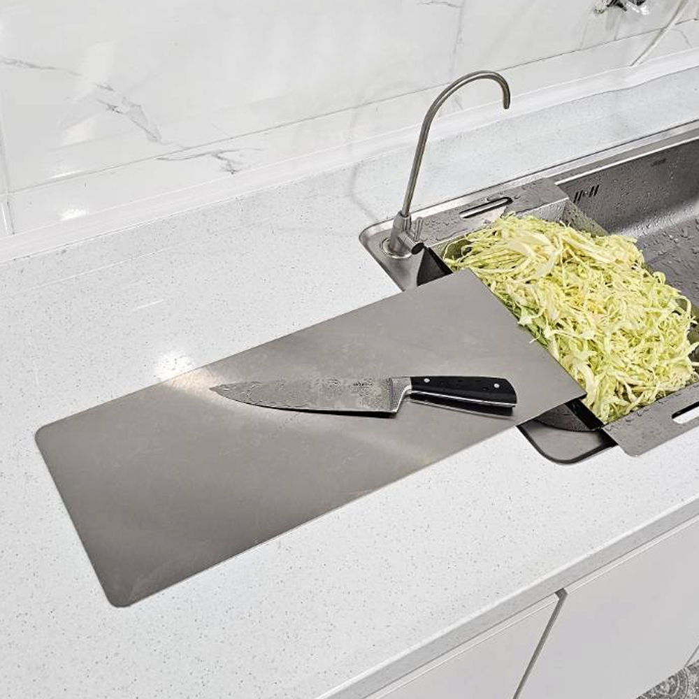 테르헨 316 스테인레스 도마 ㄱ 절곡형 23x52cm, 개수대용