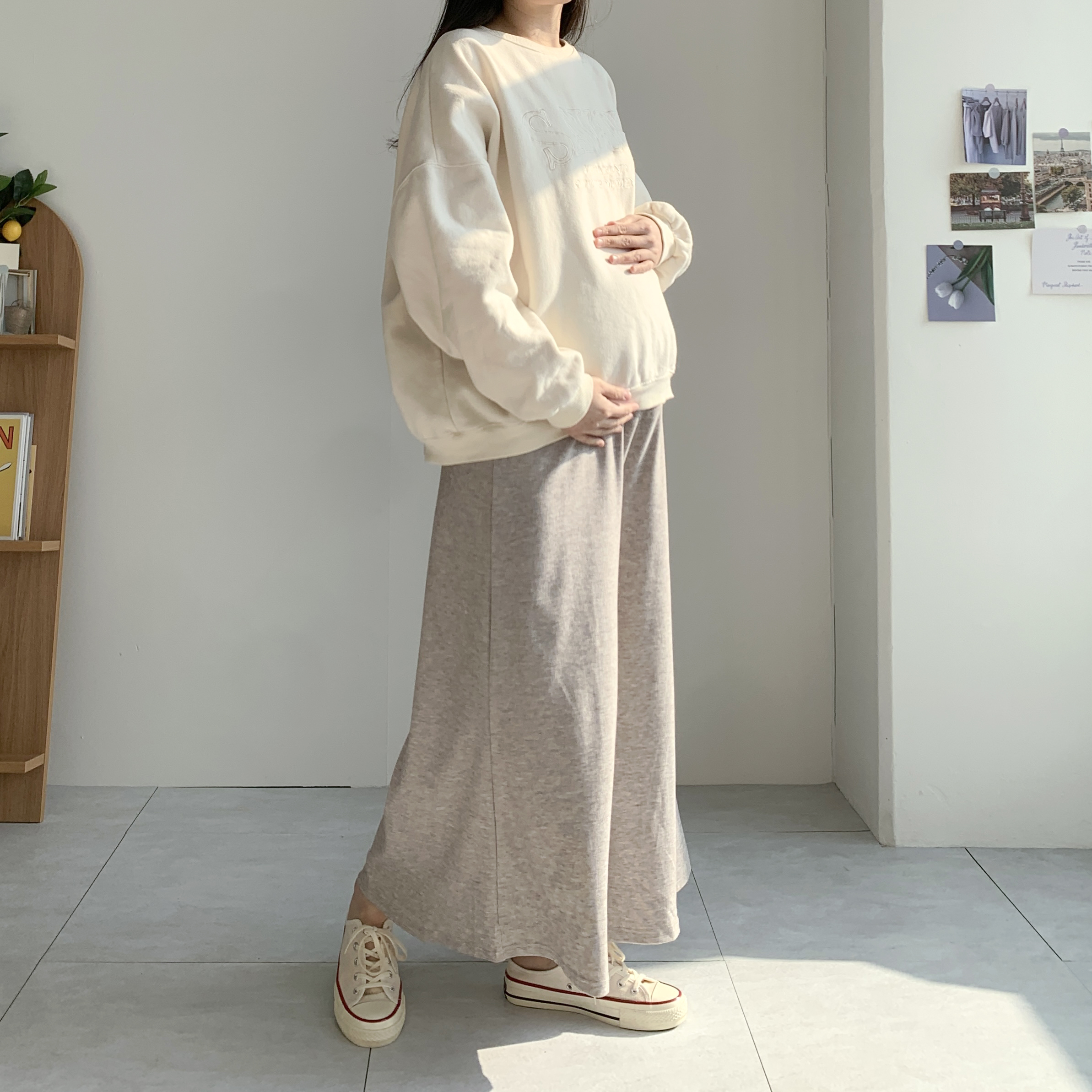 임산부바지 임부복고무줄바지 임산부와이드팬츠 이미지 7