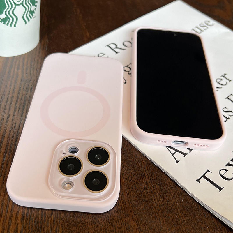 액상실리콘 카메라보호 맥세이프 케이스 멜란지핑크, 아이폰13 프로 맥스 - 상품 이미지