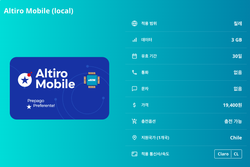 칠레 로컬망 이심 Claro eSIM 실제 사용 시 편리함은 어떤 점에서 차이가 있을까