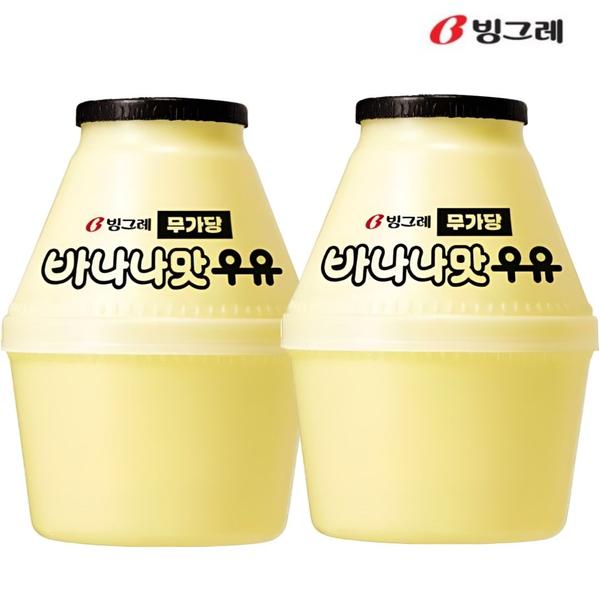 빙그레 바나나우유 무가당 바나나, 240ml, 16개 - 상품 이미지