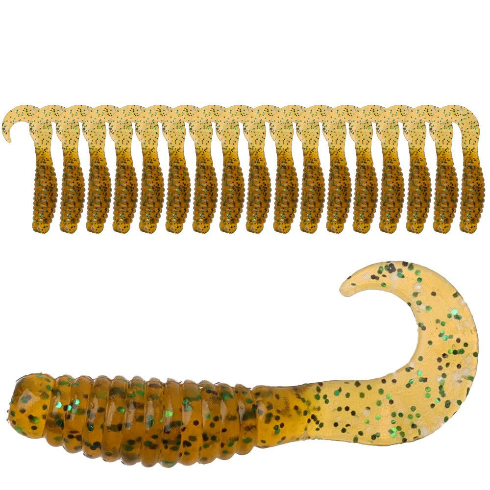 캣츠크로우 CTD 그럽웜 꺽지 송어웜 산천어 볼락 미끼 018 골드 그린, 3.8cm(1.5인치) - 메인 이미지