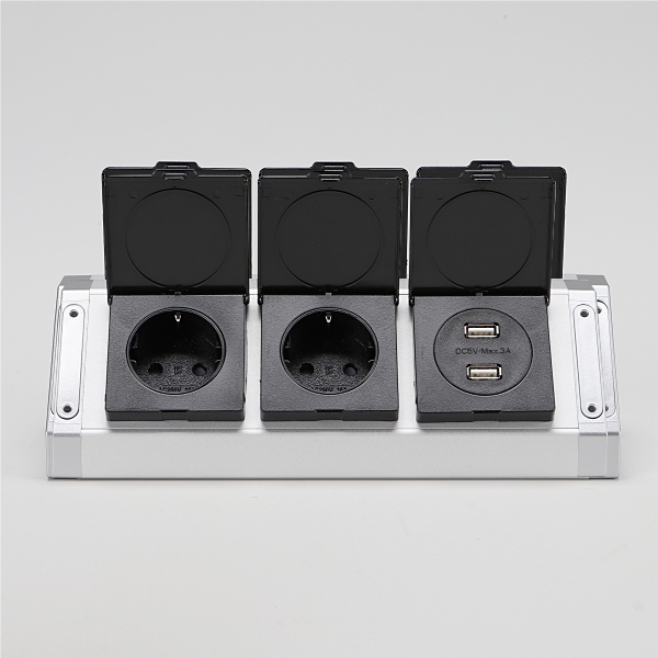 BIS 빌트인콘센트 가구 노출 2구 코너콘센트 USB BIB-202 화이트 욕실장 전원 - 상세 이미지 3