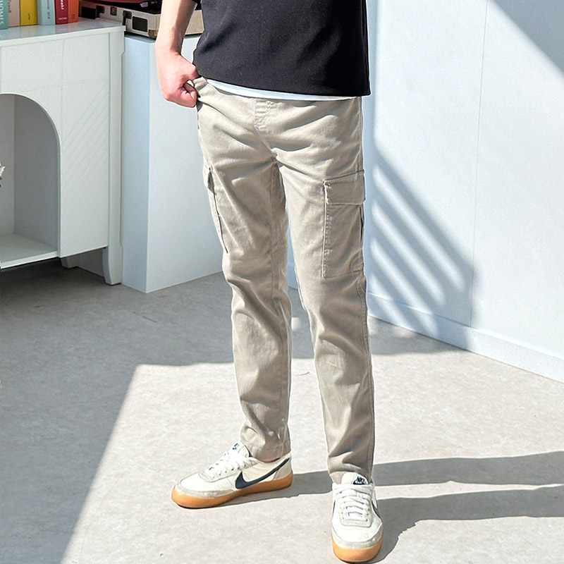 남자 카고바지 면스판 일자 포켓 스판 팬츠 - 상세 이미지 2