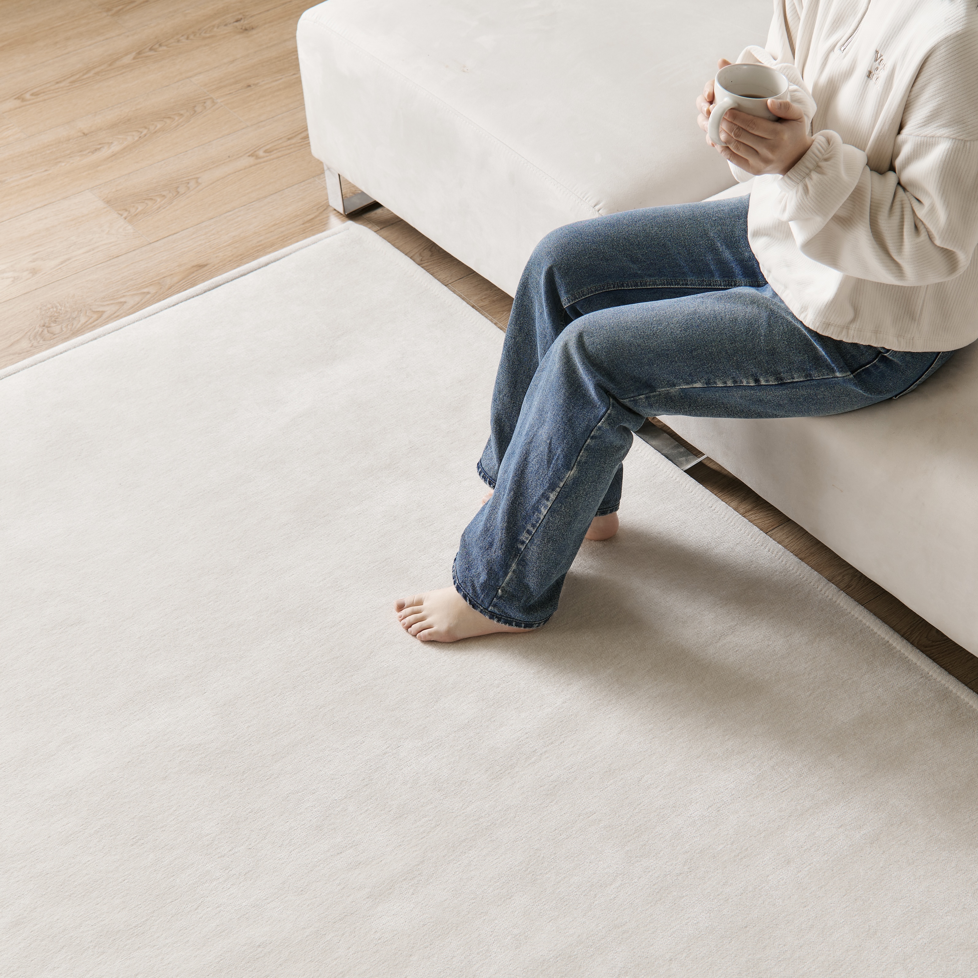 8컬러 14사이즈 포인트 방수러그 주문제작 카페트 크림아이보리, (사각)100x150cm