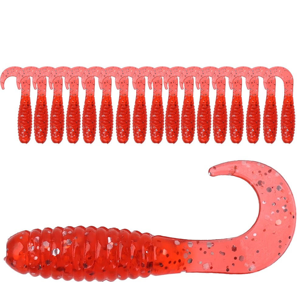캣츠크로우 CTD 그럽웜 꺽지 송어웜 산천어 볼락 미끼 005 레드 실버, 3.8cm(1.5인치) - 메인 이미지