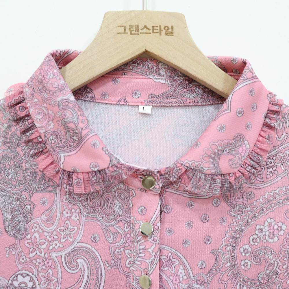 할머니옷 봄 샤링페이즐리카라티셔츠 70대80대90대 시어머니 엄마 생신선물 노인 요양원 - 상세 이미지 3