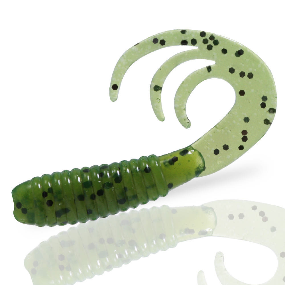 캣츠크로우 트리플그럽 쏘가리웜 꺽지 우럭 광어 그럽웜 031 그린 시드, 7.6cm(3인치) - 메인 이미지