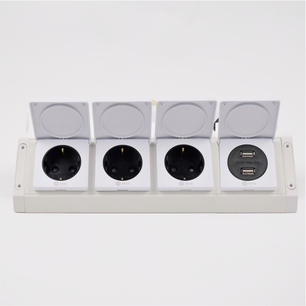 BIS 빌트인콘센트 가구 욕실장 전원 노출 2구 코너콘센트 USB BIB-203 화이트 - 상세 이미지 2