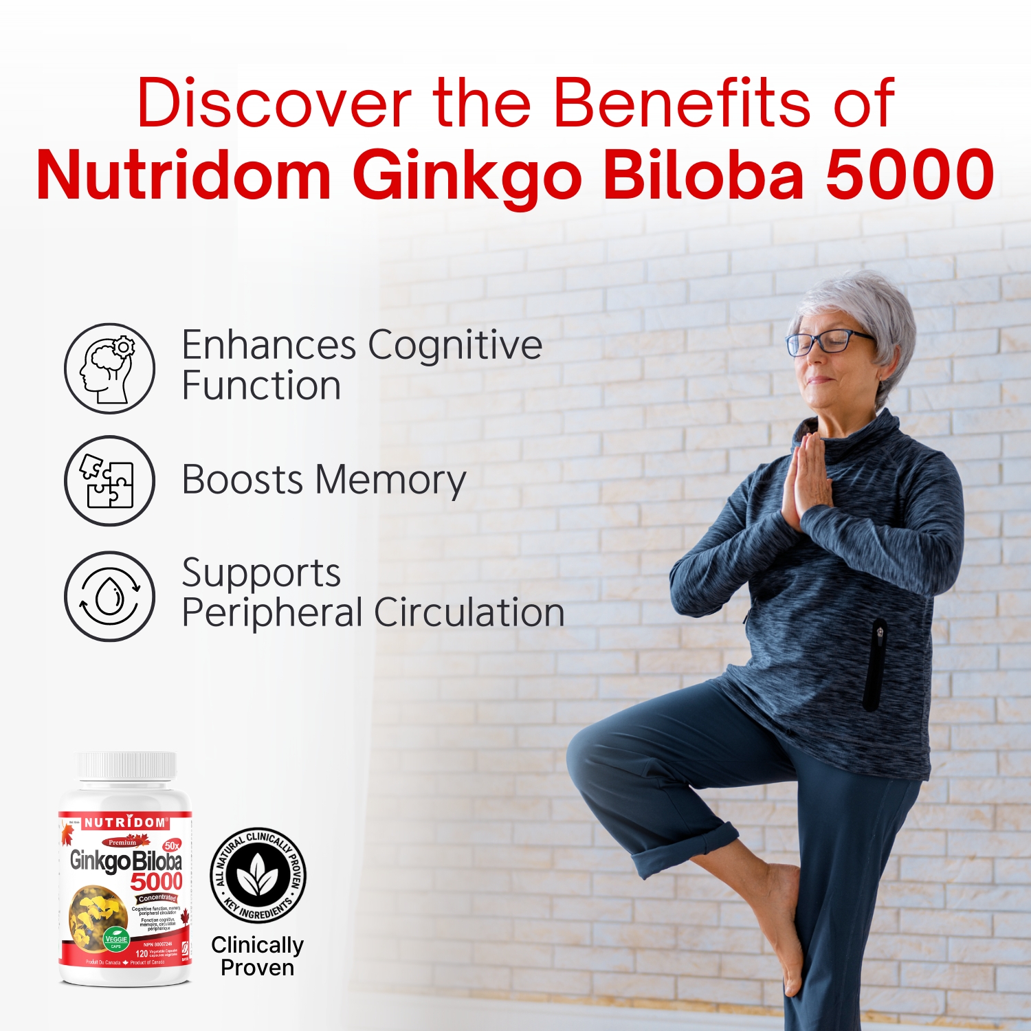 뉴트리돔 징코 빌로바 50배농축 은행잎 추출물 5000mg 120캡슐, 1개 - 상세 이미지 4