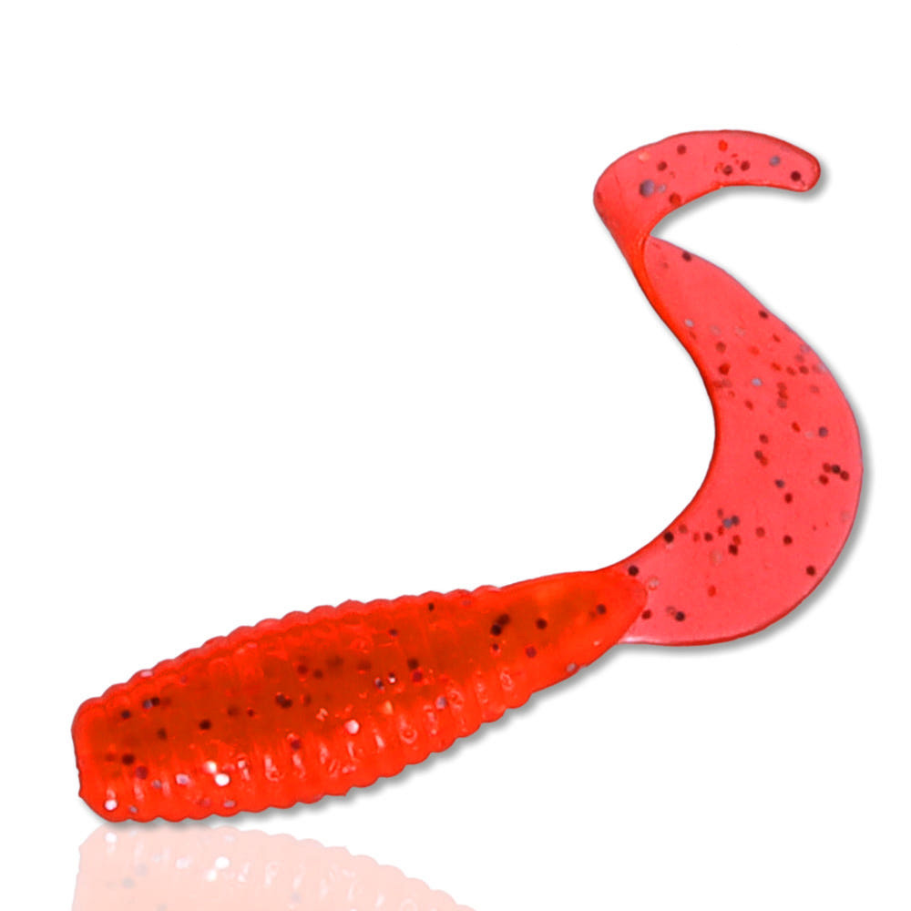 캣츠크로우 C그럽웜 꺽지 송어 산천어 볼락 미끼 005 레드 실버, 3cm - 메인 이미지