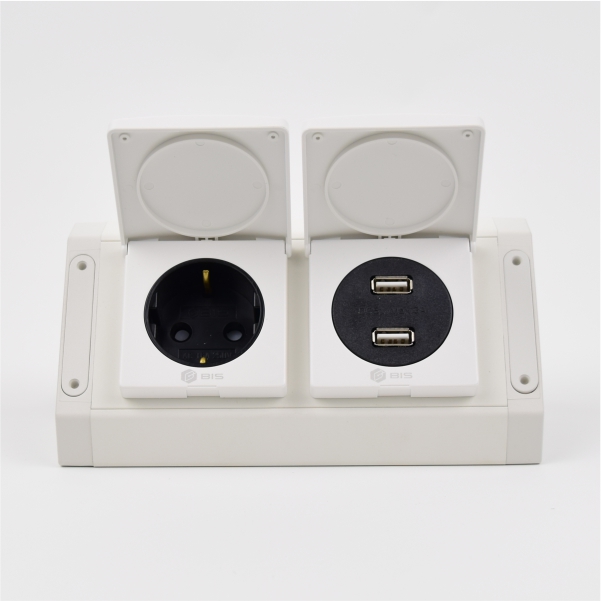 BIS 빌트인콘센트 주방 가구 노출 1구 코너콘센트 USB BIB-201 화이트 욕실장 - 상세 이미지 2