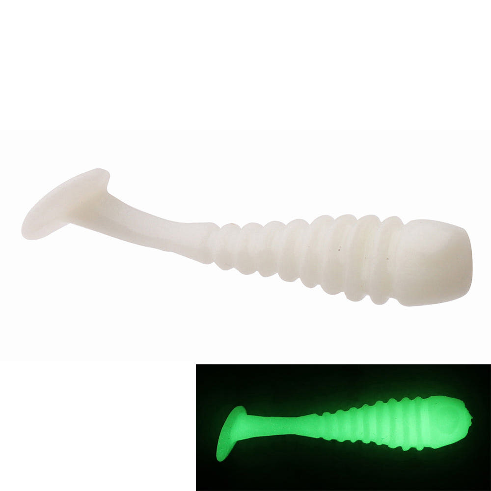 캣츠크로우 스컬쉐드 볼락웜 꺽지미끼 송어 산천어 야광웜 001 화이트 글로우, 3.6cm - 상품 이미지