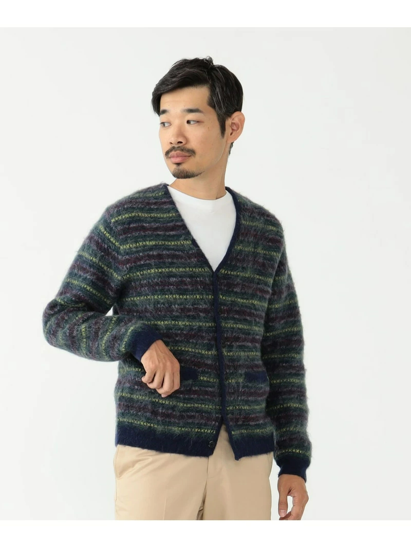 빔즈 플러스 9게이지 더블 자카드 페어아일 샤기 가디건 4컬러 이미지 8