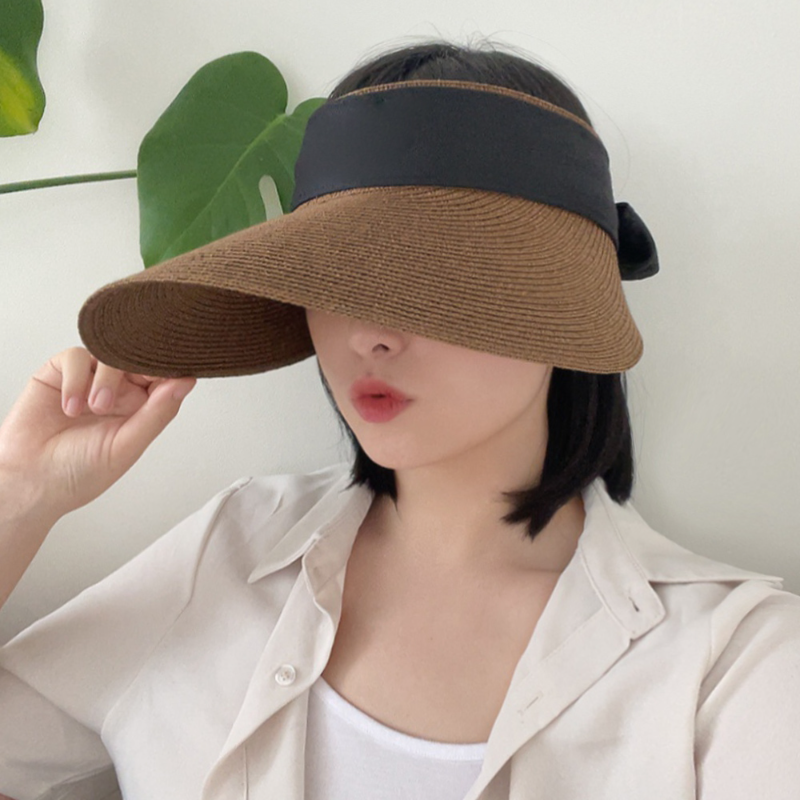 여름 밀짚썬캡 자외선차단 휴양지 라탄썬캡모자 - 상세 이미지 2