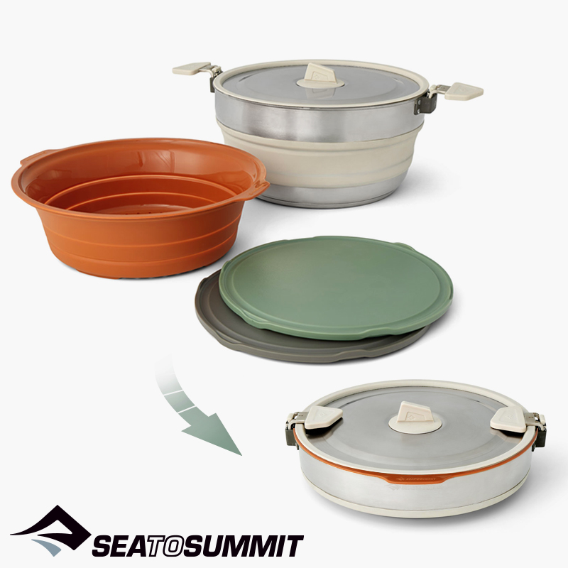 씨투써밋 디투어 에센셜 캠프 키친 키트(3종 4개) 접이식 코펠 세트 니오정식