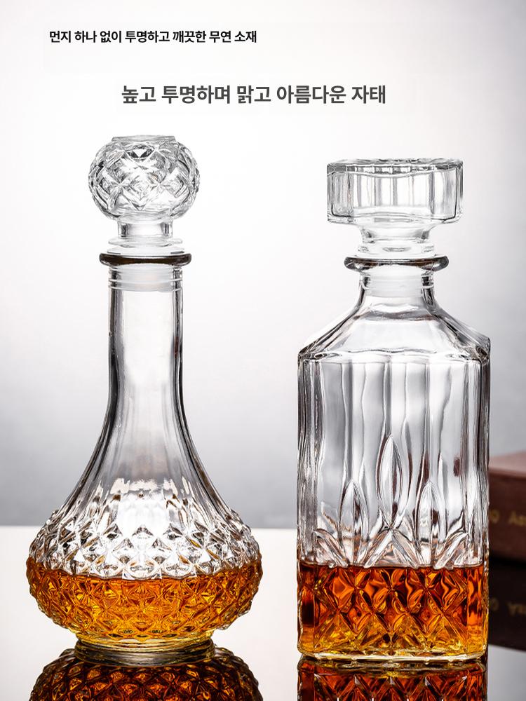 크리스탈 양주병 위스키잔 공병 용기 세트 A. : 맨톨로지