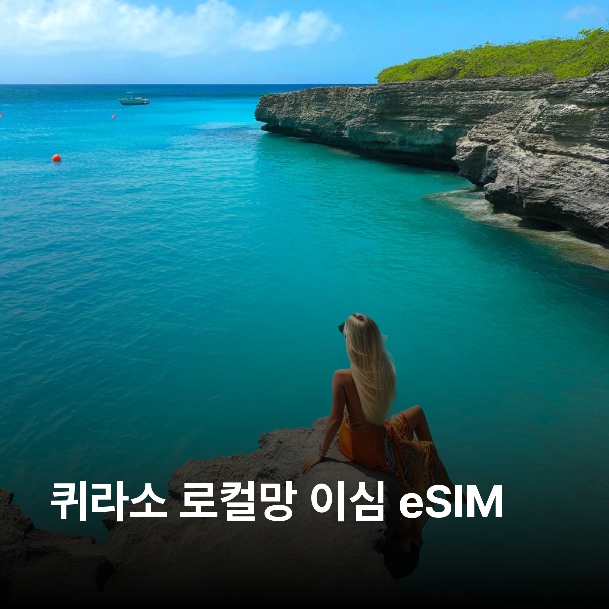 퀴라소 로컬망 이심 eSIM Digicel 빌렘스타트 오트로반다 폰트란 피터마이 웨스트펀트 켄파해변 카사아바오해변 이심통 - 메인 이미지