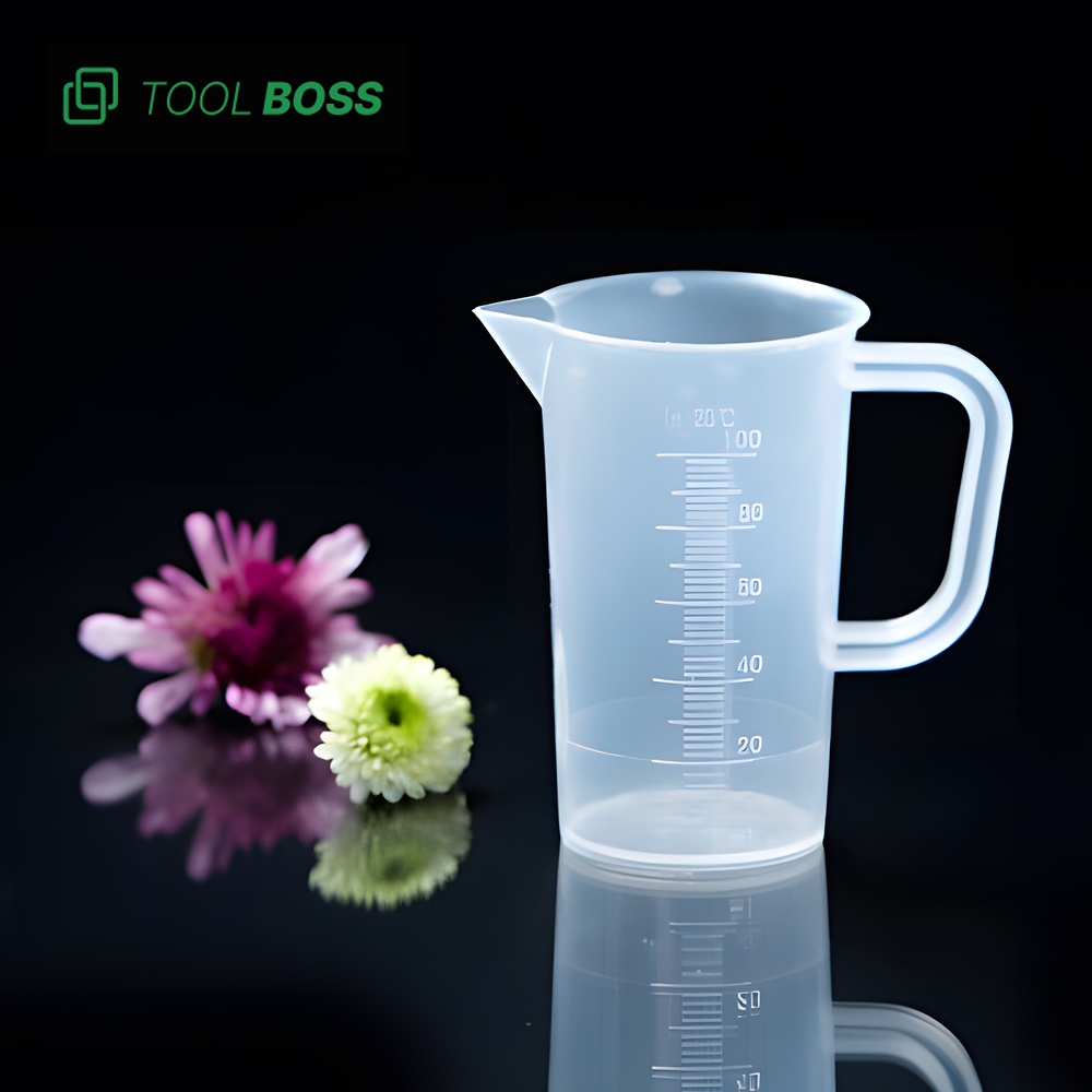 플라스틱 비이커 소형 미니 계량컵 손잡이 투명 비커 100ml - 상품 이미지