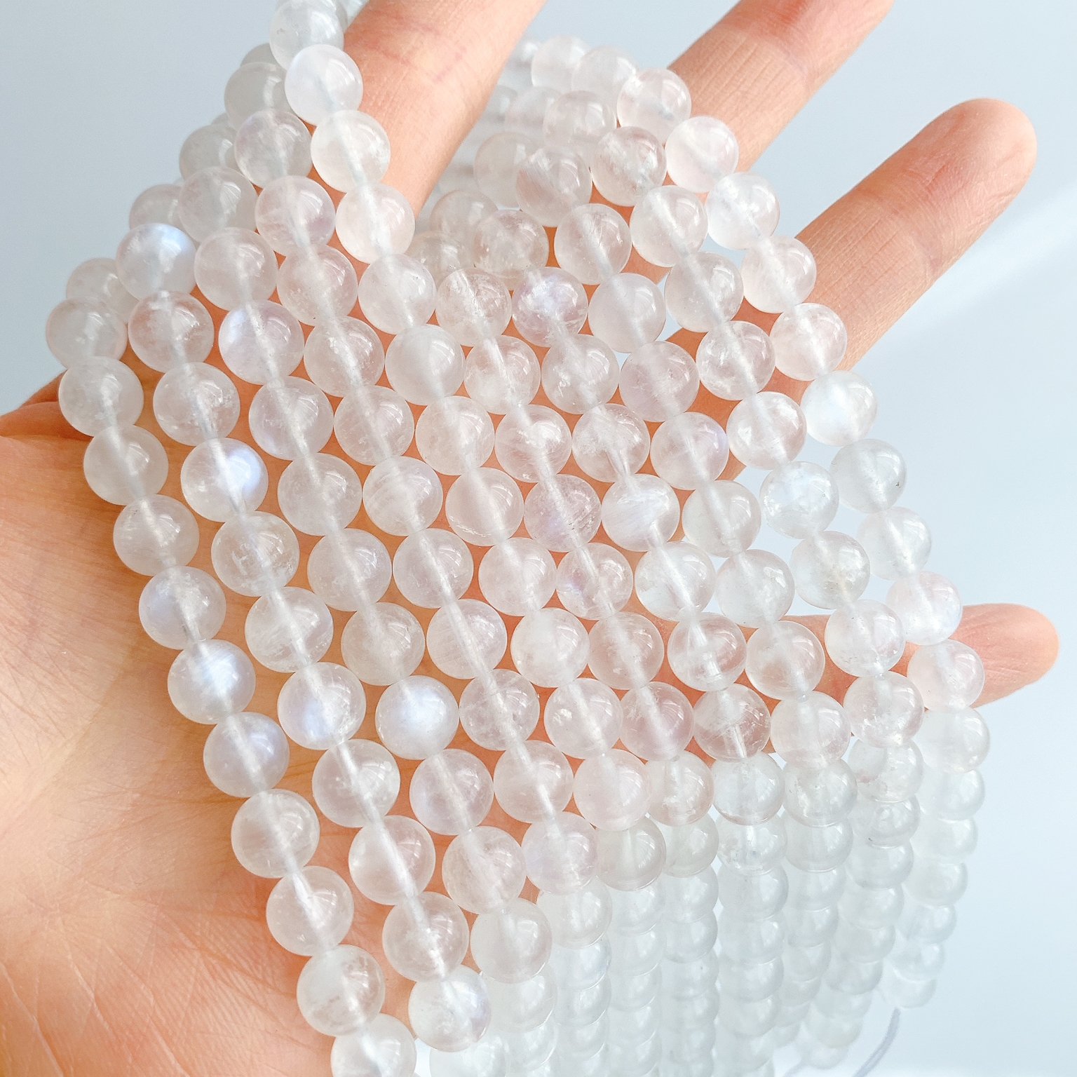 에이플로 AA 레인보우 문스톤 월장석 원석 부자재 팔찌만들기 4mm,6mm,8mm - 상세 이미지 4