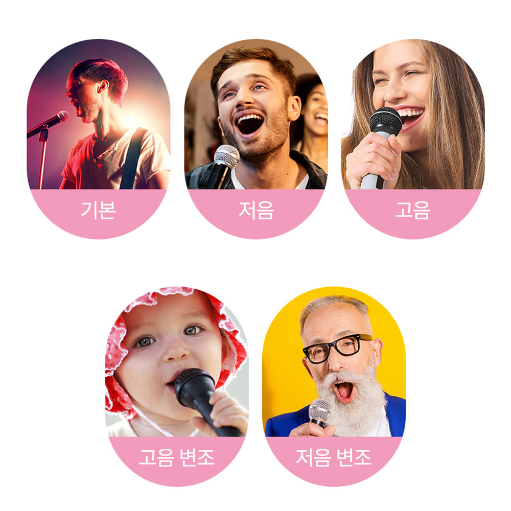 휴대용 블루투스 무선 마이크 에코 노래방 조명 이퀄라이저 TF재생 강의 차량 야외 핸드 - 상세 이미지 5