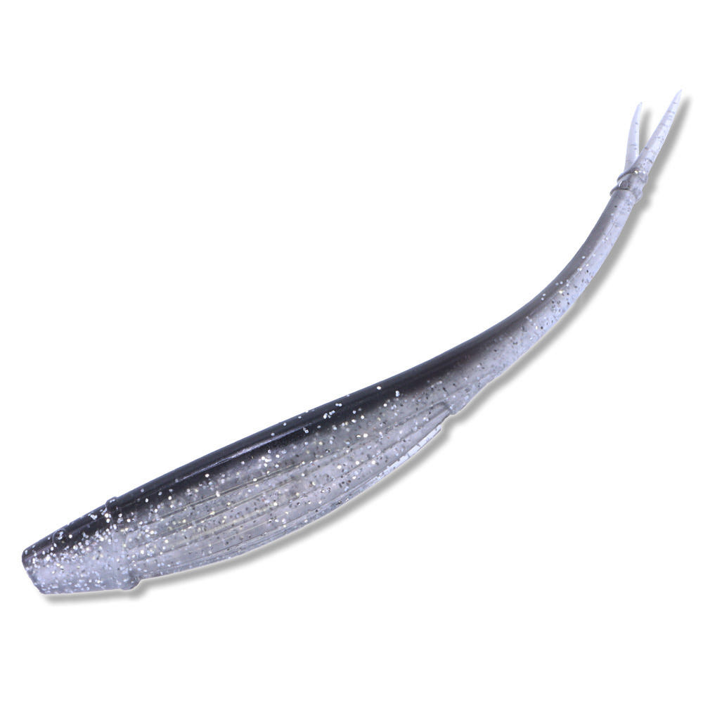 캣츠크로우 모비딕쉐드 광어다운샷웜 광어웜 광따 T64 블랙+실버, 12.7cm(5인치) - 메인 이미지