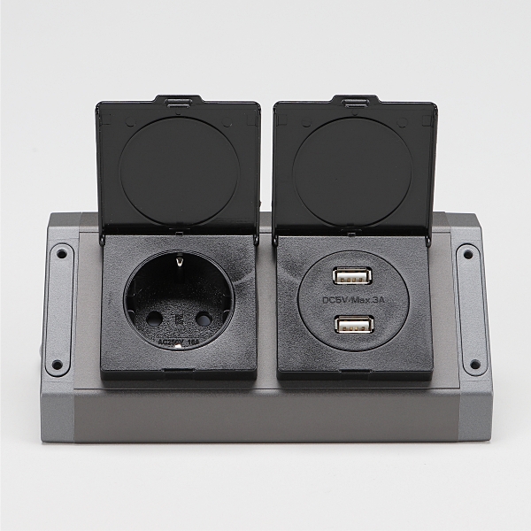 BIS 빌트인콘센트 가구 노출 1구 코너콘센트 USB BIB-201 화이트 싱크대 욕실장 - 상세 이미지 4