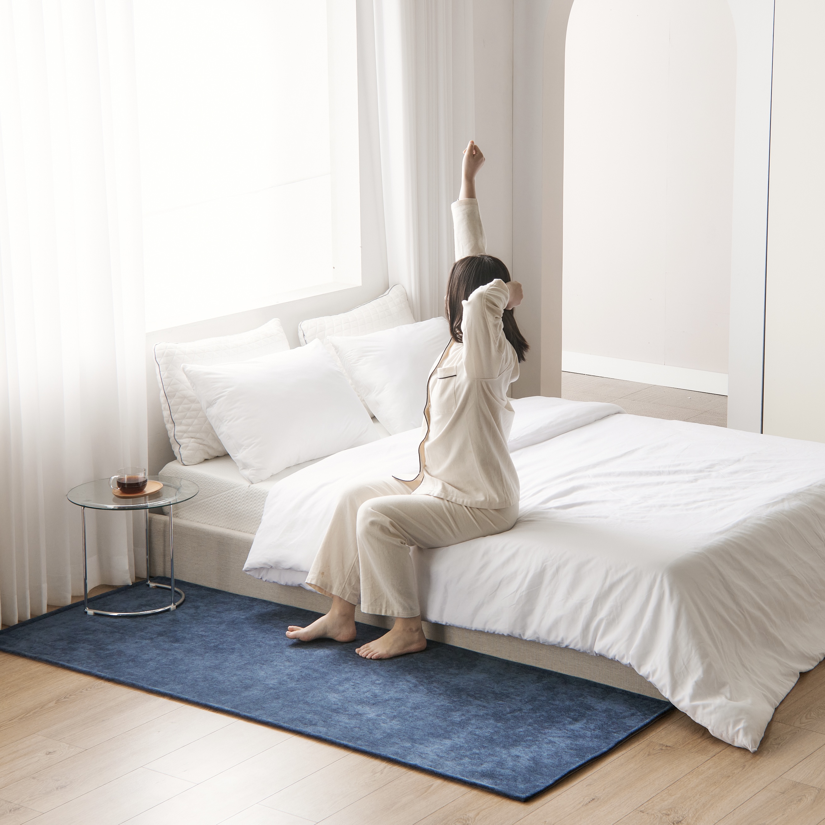 8컬러 14사이즈 포인트 방수러그 주문제작 카페트 크림아이보리, (사각)100x150cm