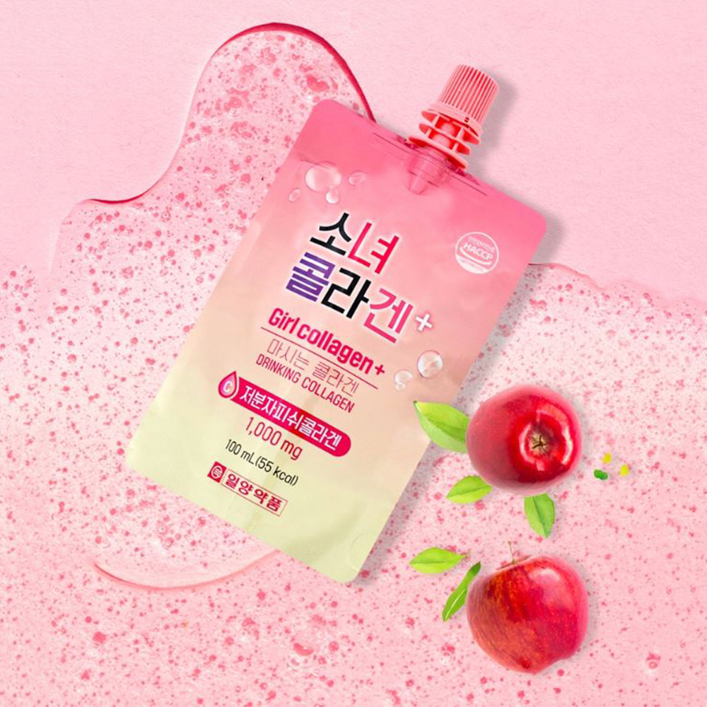 상큼한 피쉬 소녀콜라겐 10포 맛있는 사과맛 10일분 - 상품 이미지