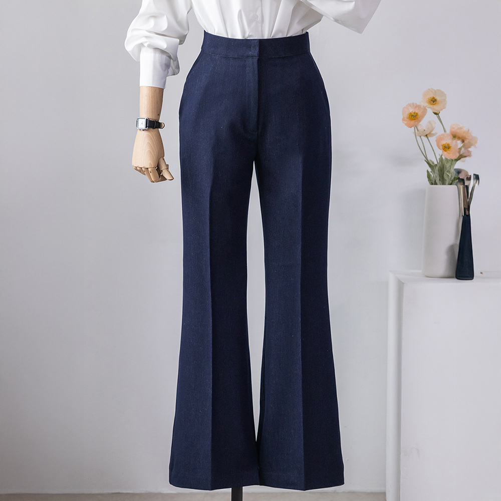 [리즈매직] 모먼트 레직기 데님 부츠컷 슬랙스 팬츠 - 상품 이미지