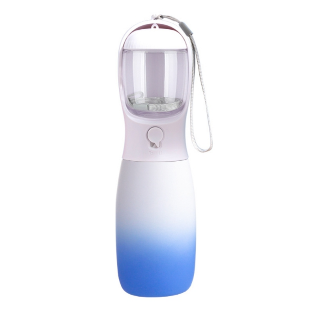 위드레오 2IN1 강아지물병 휴대용물통 간식통 그라디에이션 300ml 블루앤블루 이미지 3