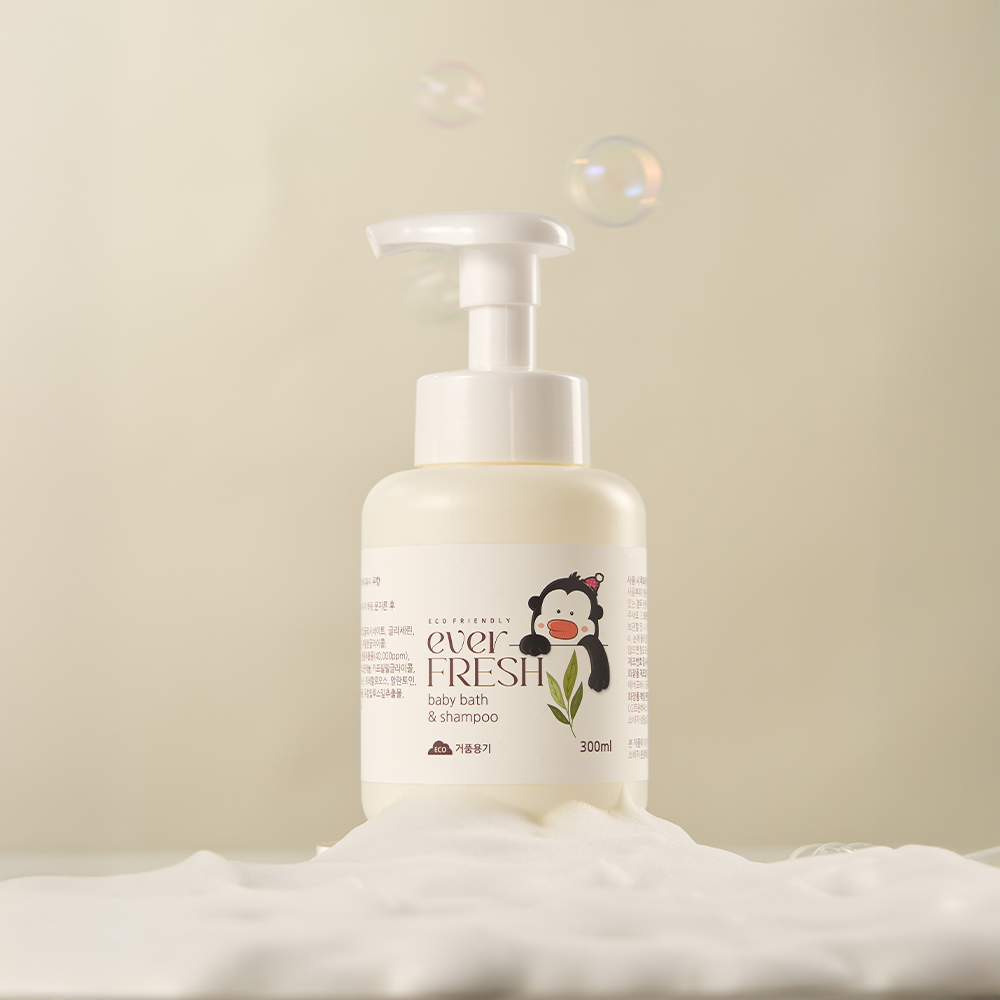에버프레쉬 시카 유황 바스앤샴푸 300ml 무향 신생아 유아 아기 바디워시 올인원 - 상세 이미지 3