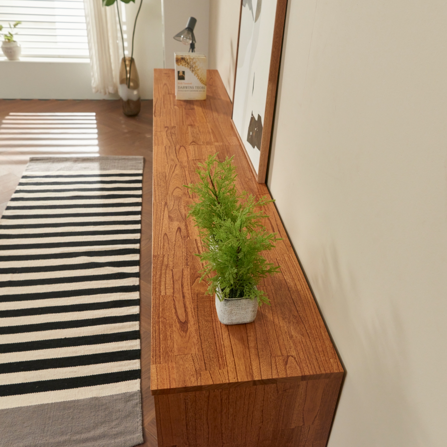 도무스 참죽 북유럽 원목거실장 티비다이 TV거실장 2400