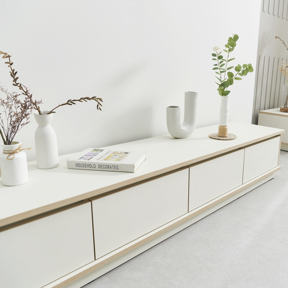 로아 85인치 75인치 tv다이서랍장 낮은 티비선반 거실장 1800x400x330mm, 블루