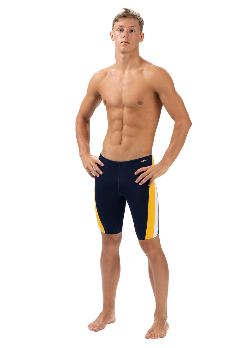 돌핀 남성 컬러블록 재머 5부 수영복 Navy/Gold/White - 상세 이미지 4