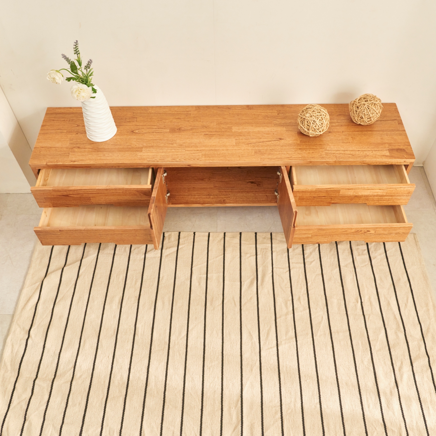 도무스 참죽 북유럽 원목거실장 양문형 티비다이 TV거실장 1800