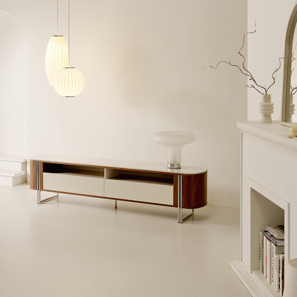 소르니아 벨루체&미노스 세라믹 거실장 2000 TV장 2000x430x472mm, 월넛