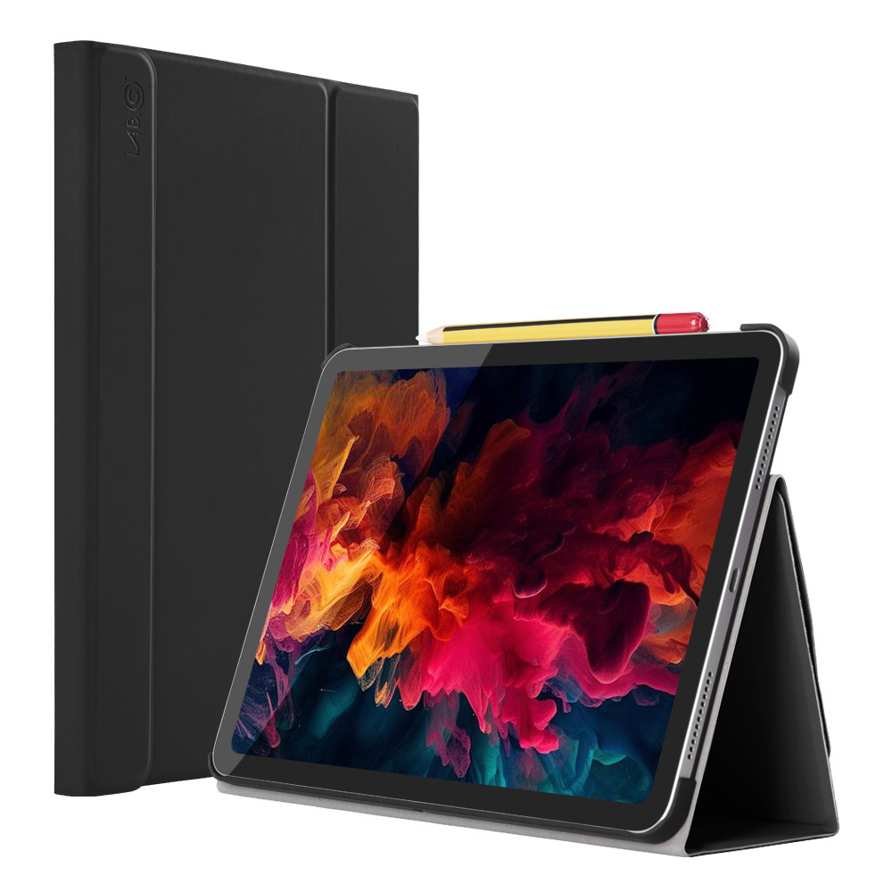 랩씨 슬림핏 케이스 스탠딩 폴리오 스마트 북커버 사피아노블랙, 아이패드 에어 4-5세대 27.7cm(10.9인치)