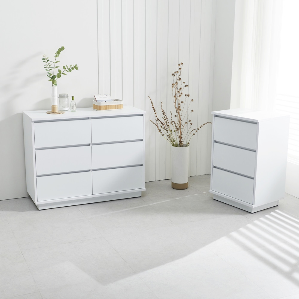로아 아기옷 드레스룸 안방 옷방 폭좁은 와이드 서랍장 1000x400x790mm, 3단, 레드 - 상세 이미지 4