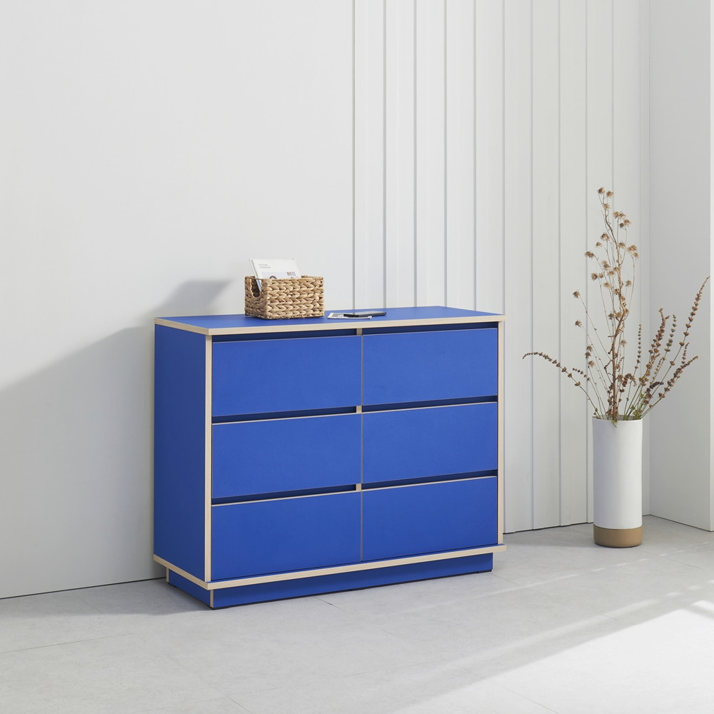 로아 아기옷 드레스룸 안방 옷방 폭좁은 와이드 서랍장 1000x400x790mm, 3단, 레드 - 상세 이미지 3