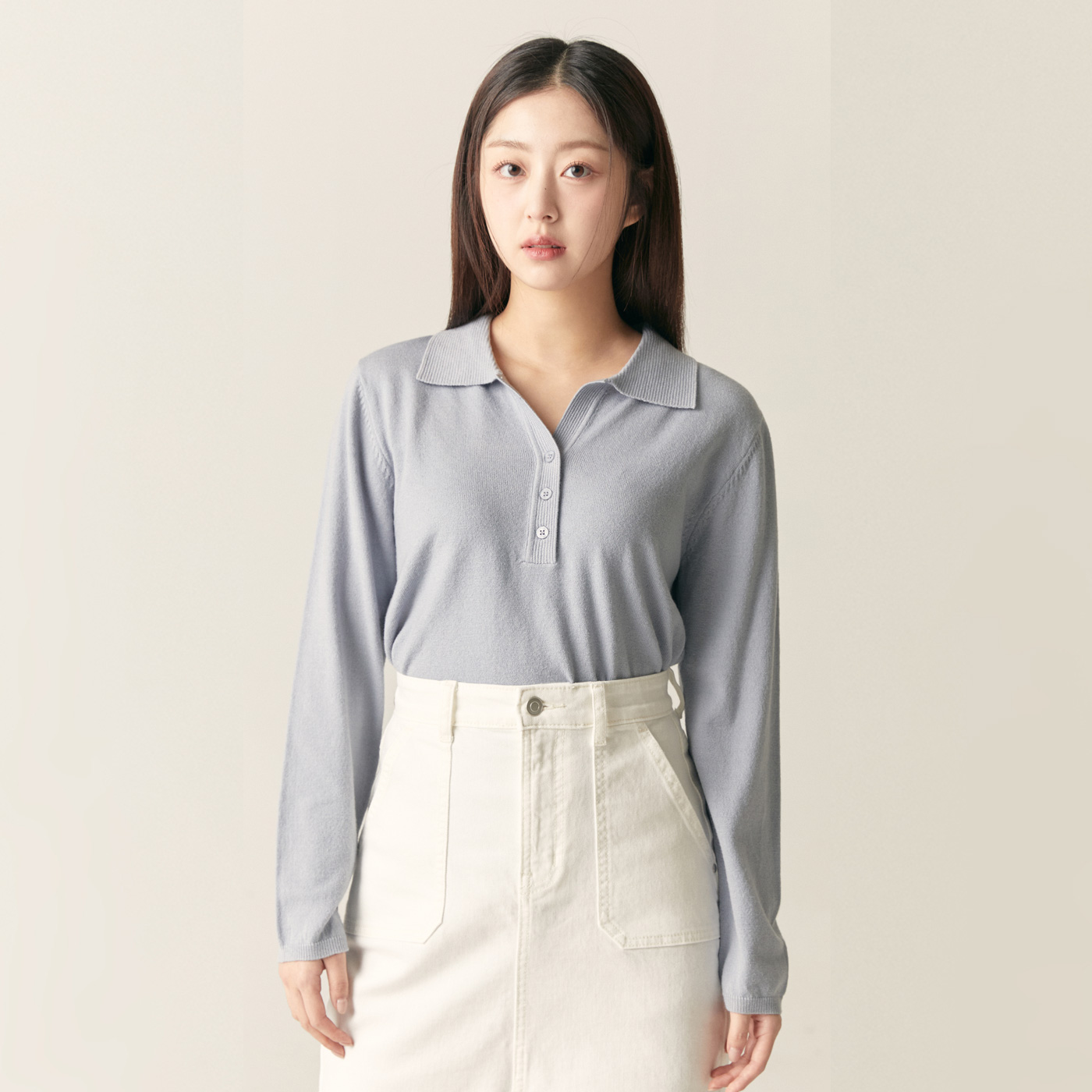 로엠 카라 스웨터 RMKAF23RT2 - 메인 이미지