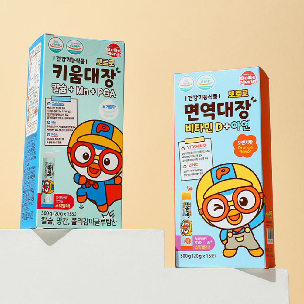 뽀로로 어린이 비타민D 면역대장 아연 함유 키즈 유아 뼈건강 젤리 영양제 15포, 1개 - 상세 이미지 2