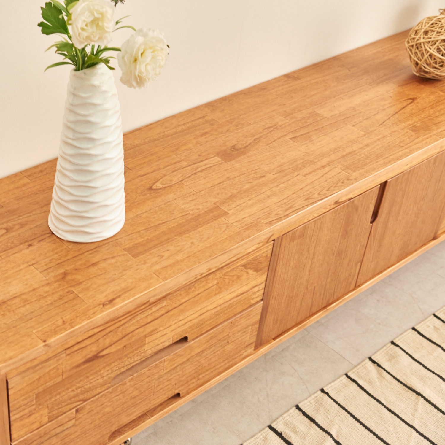 도무스 참죽 북유럽 원목거실장 양문형 티비다이 TV거실장 1800