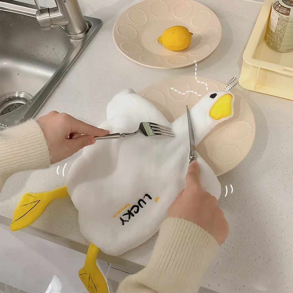 (무료배송) 오리핸드타올 주방 수건 타올 핸드타월 미니수건 캐릭터수건 손타올 - 상세 이미지 4
