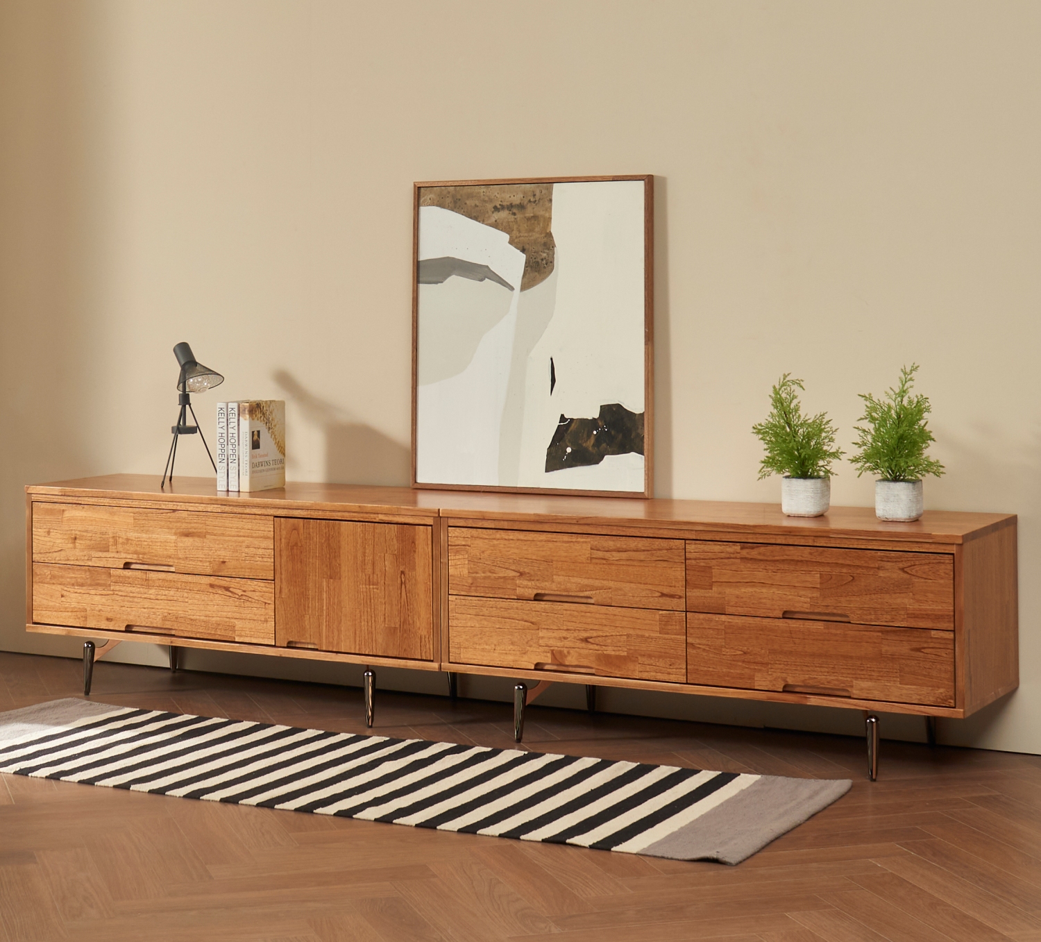 도무스 참죽 북유럽 원목거실장 티비다이 TV거실장 2400