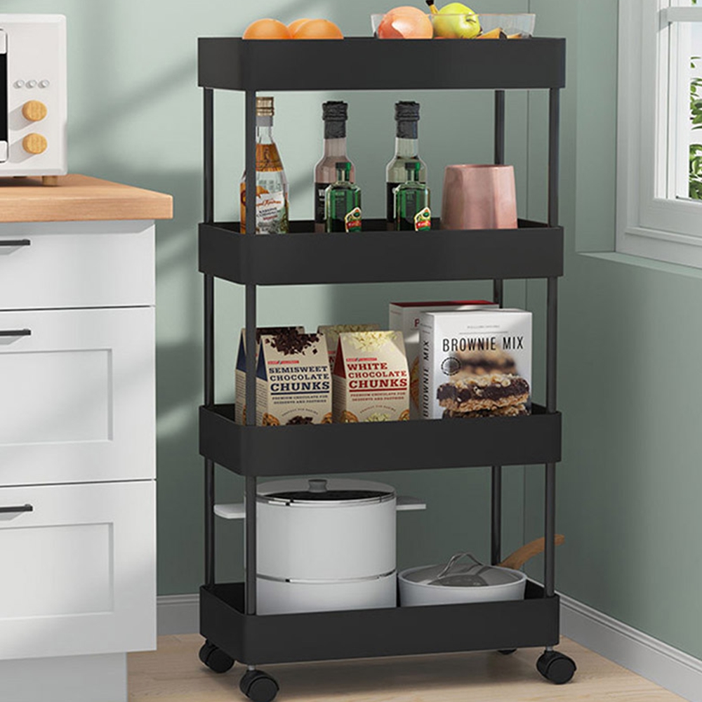 4단 슬림 이동식선반 주방 바퀴달린선반 틈새 수납트롤리
